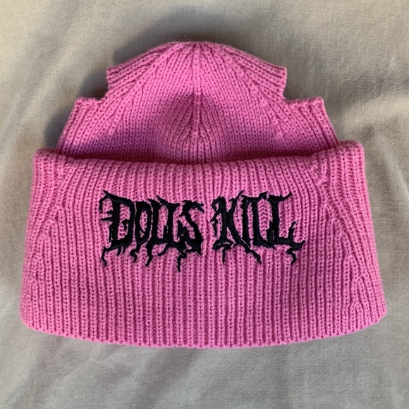 Dolls Kill Pink Baklava Balaclava Horn or Ponytail top holes 5hole ski mask - Picture 2 of 6